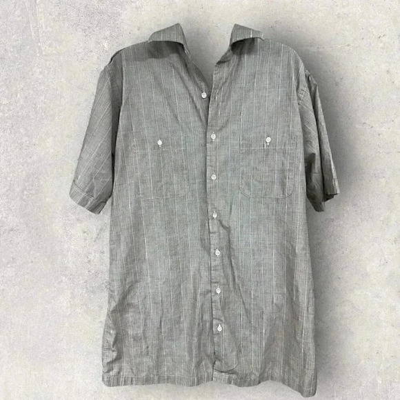 Damon Short Sleeve button up Checked Shirt Men’s size LT made in America, - Picture 1 of 9